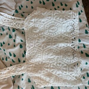 Francesca's Collections White Lace Tank Top